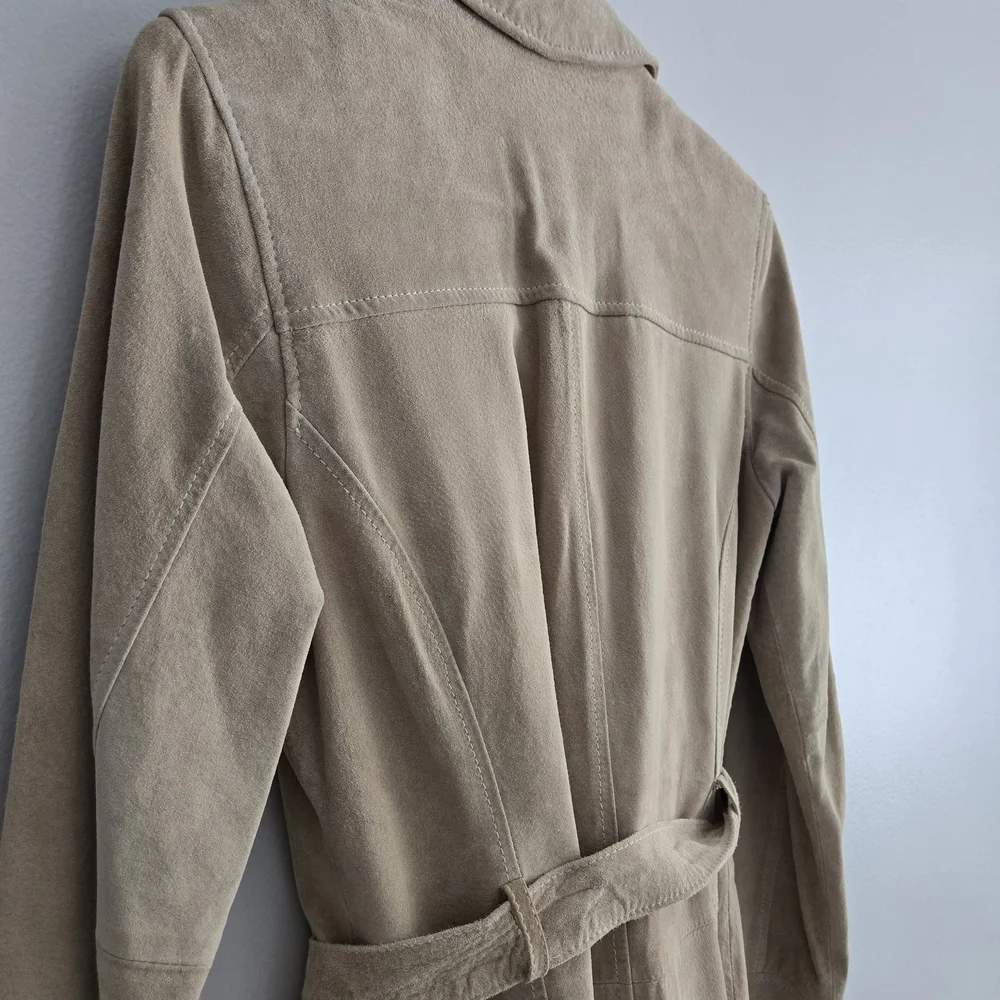 INC International Concepts Beige Suede Trench Coat - Picture 7 of 10